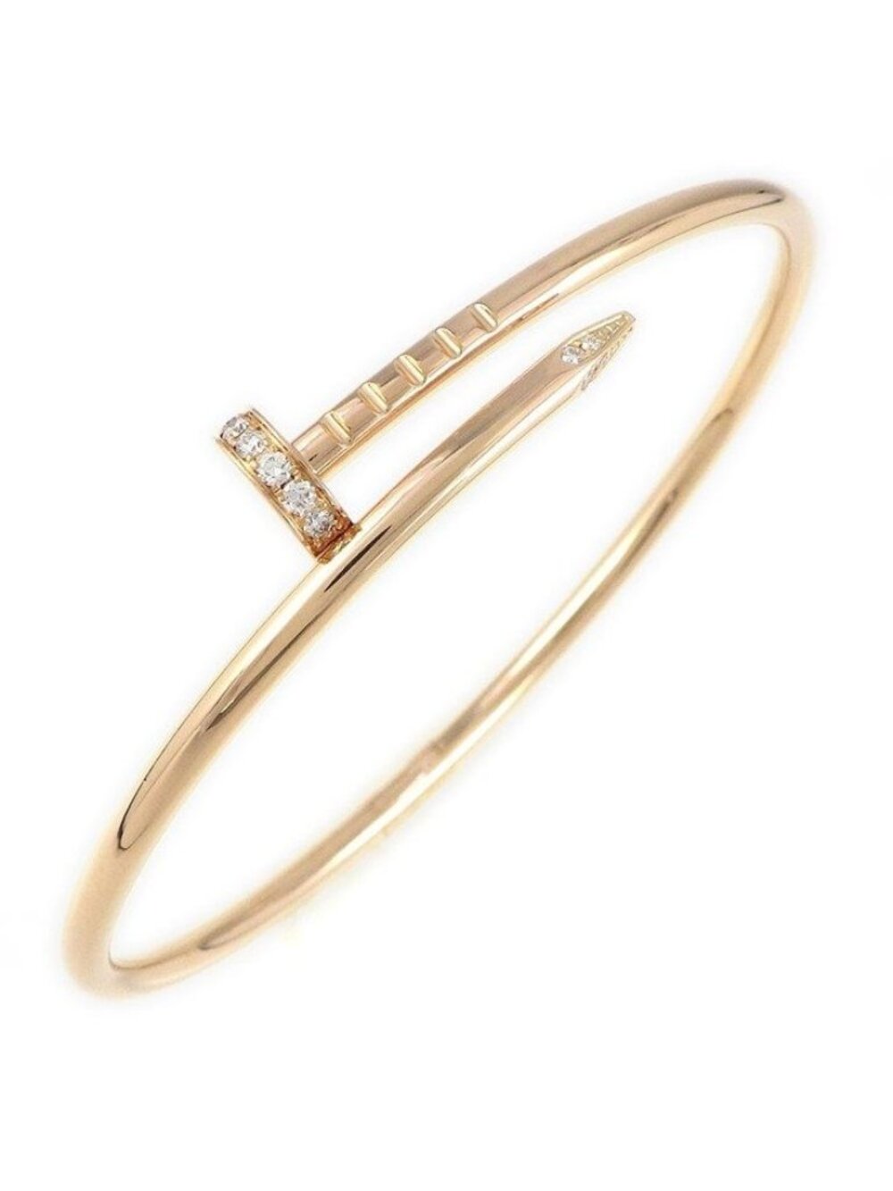 Cartier Bangle Juste un Clou SM Nail Motif Diamond 18K Pink Gold Bracelet
